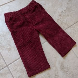 Kate Quinn Burgundy Corduroy Pants Size 12 Months NWOT